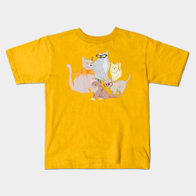 Accessory Cats Kids T-Shirt by marlenepixley